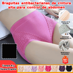 【Compra 6 y llévate 6 gratis】(6/12 piezas) Último día - 50% de descuento - Braguitas antibacterianas de cintura alta para control de abdomen
