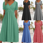 👍👍【50% OFF】💐👗【S-3XL】2025 jarné a letné nové jednofarebné módne jednoduché ležérne šaty