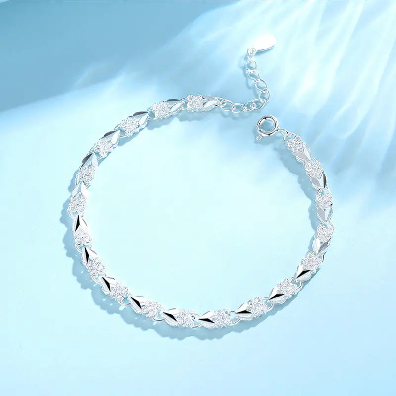 😀👉【Compre 1 y obtenga 1 gratis】💖🍀Love New Fashion Pulsera de plata 925 con un trébol de cuatro hojas para mujer