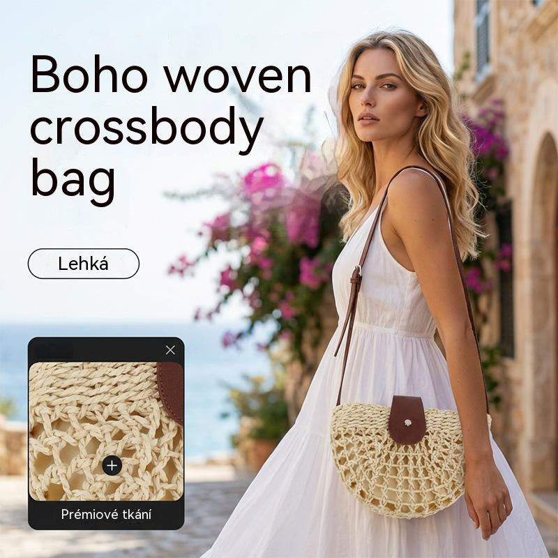 👜 ČASO OBMEDZENÁ ZĽAVA 50%! ✨ Tkaná crossbody kabelka – boho štýl, ručne tkaná, nastaviteľná, ľahká ✨