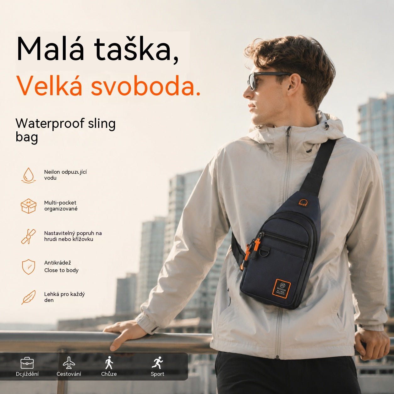 【Compra 1, llévate 1 gratis】🎒 ✨ Bolso bandolera impermeable con múltiples bolsillos: almacenamiento organizado, correa ajustable, conector para auriculares