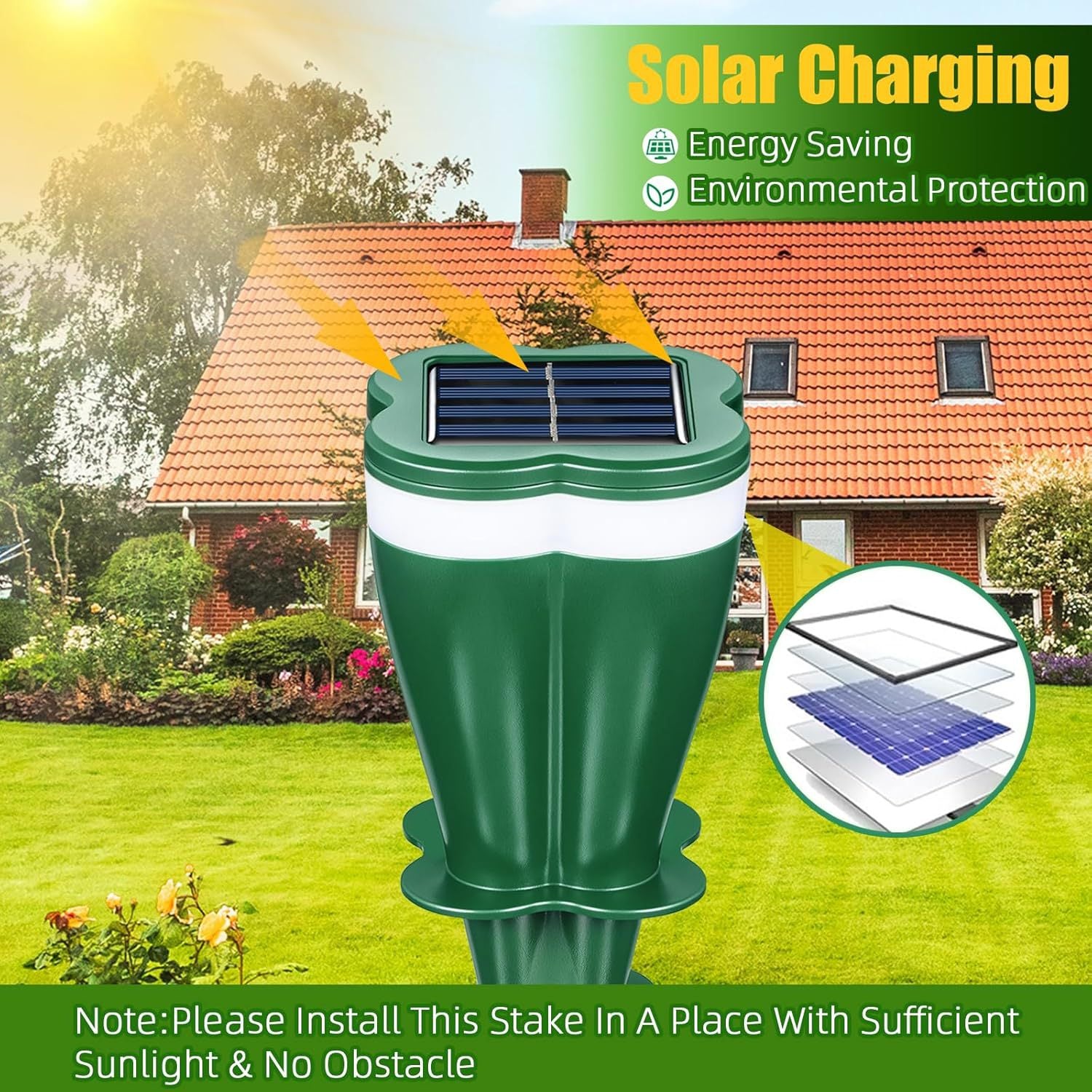 🔥Menő áron! 50% kedvezmény! ☘️Napenergiás ultrahangos vakondhajtogató padlórúd