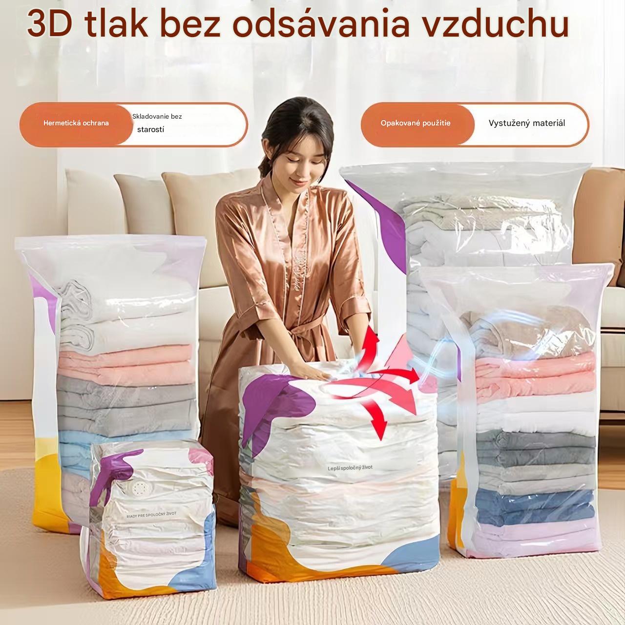 🧳💨【5 kusov za 27 eur】 Veľké, stlačiteľné vákuové úložné vrecko: nevyžaduje pumpičku, je nepriepustné a ideálne na úsporu miesta v kufri a doma ✈️