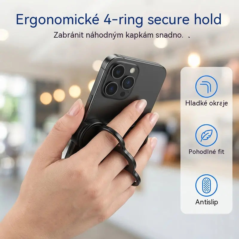 【Kúpte 1, získajte 1 zadarmo】📢📢50% ZĽAVA !! ⏰Multifunkčný magnetický držiak a stojan na telefón so 4 krúžkami