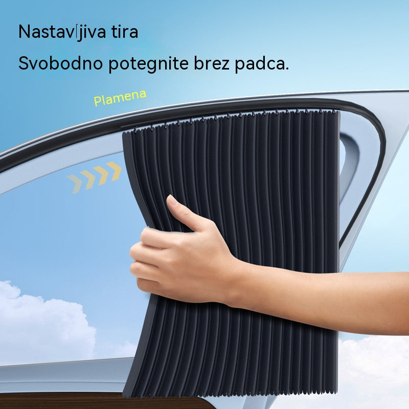 🚘【4-delni komplet】Zavesa za senčnik za avtomobilska okna z drsno tirnico in toplotno izolacijo