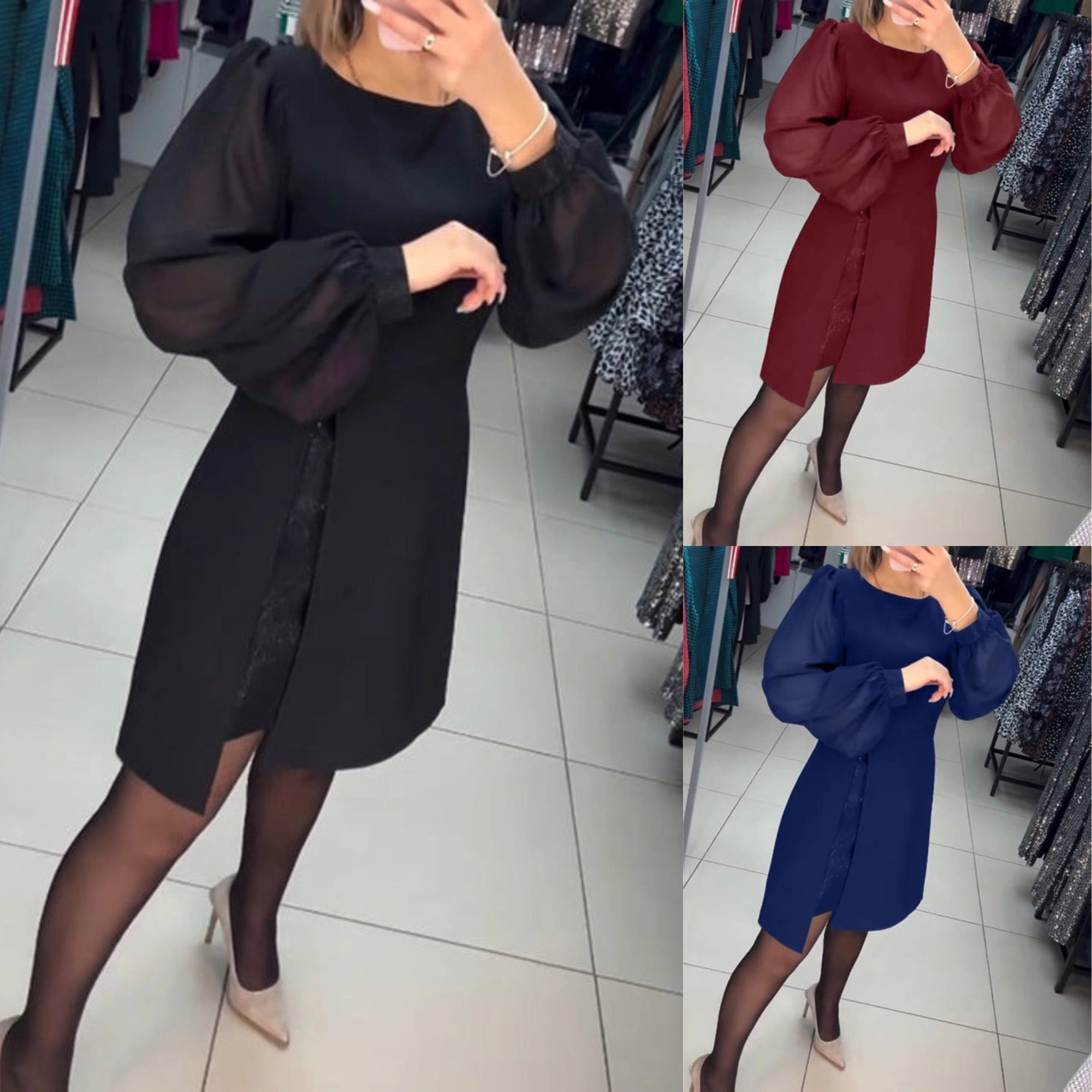 【Kupi 1, dobi 1 gratis】【S-5XL】Nova retro dvodelna obleka z okroglim izrezom in lažnim pasom za leto