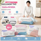【5-delni komplet】Velika, stisljiva vakuumska vrečka za shranjevanje: črpalka ni potrebna, neprepustna in idealna za prihranek prostora v kovčkih in doma