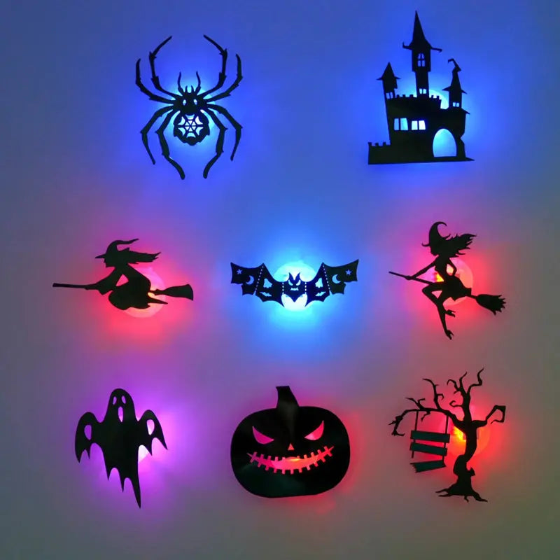 Halloweenské samolepky na stenu, ktoré svietia v tme