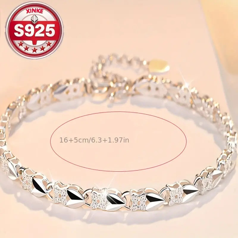 😀👉【Compre 1 y obtenga 1 gratis】💖🍀Love New Fashion Pulsera de plata 925 con un trébol de cuatro hojas para mujer