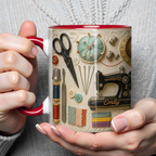 🧵☕Šivalni vrček: Popolno darilo za ustvarjalne duše, ki rade šivajo