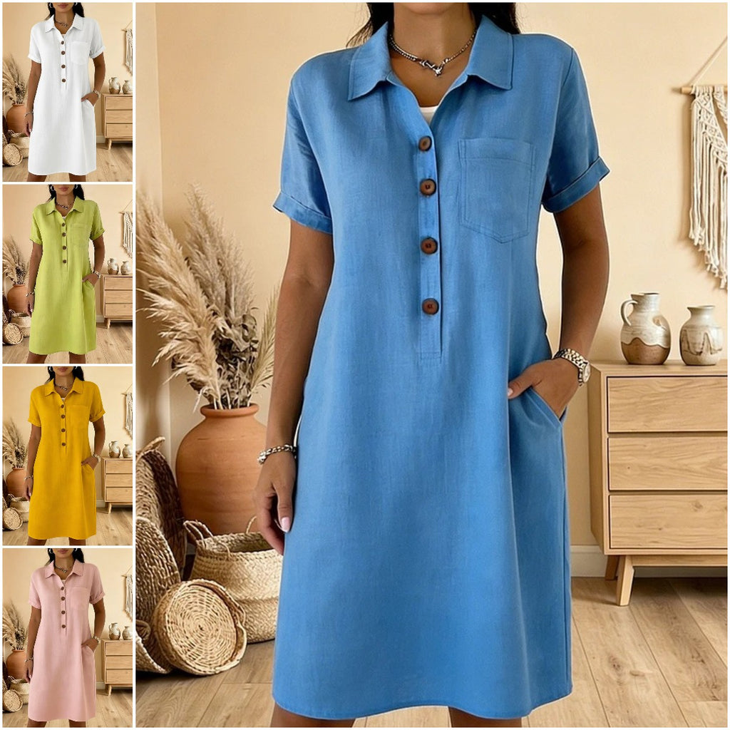 ⏳ Časovo obmedzená ponuka! ⏰🍋【S-3XL】Dámske bavlnené šaty s vreckami