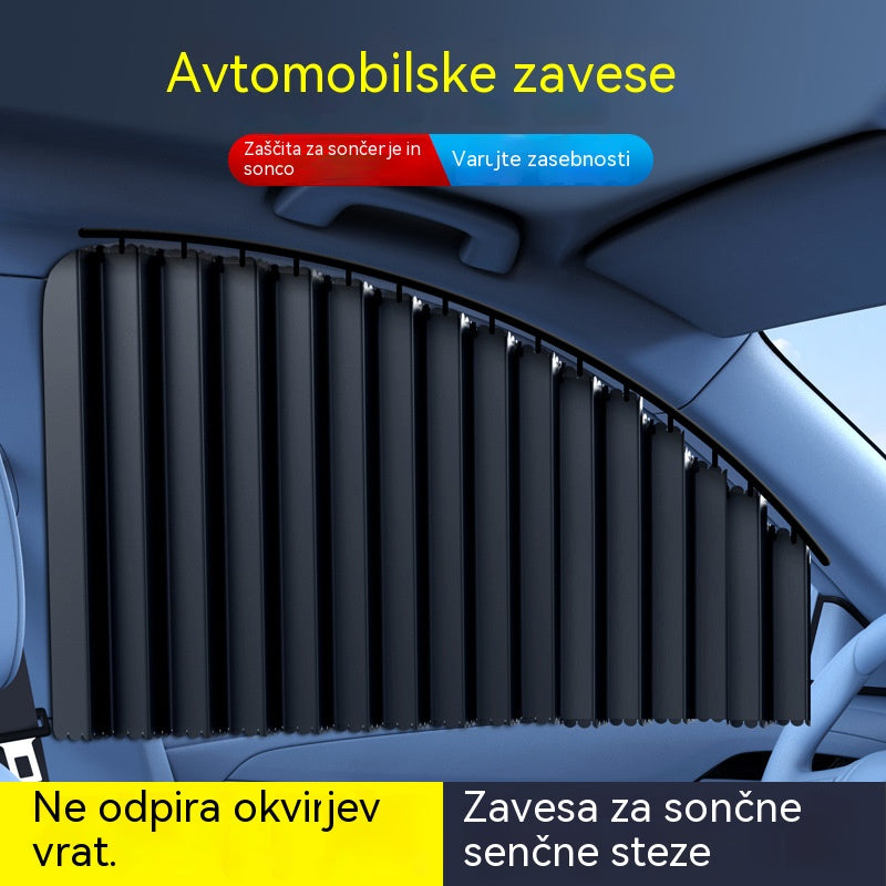 🚘【4-delni komplet】Zavesa za senčnik za avtomobilska okna z drsno tirnico in toplotno izolacijo