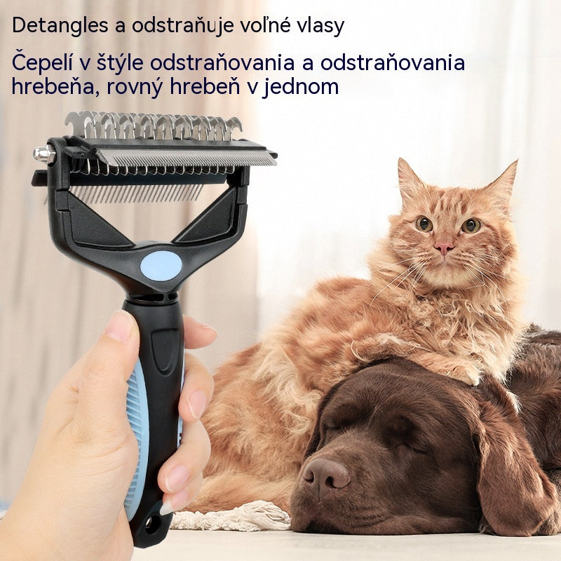 🐕🐈 Multifunkčný hrebeň 3 v 1 na úpravu srsti domácich miláčikov a odstraňovanie mačacích a psích chlpov.