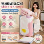 🧳【5-dielna sada】💨 Veľké, stlačiteľné vákuové úložné vrecko: nevyžaduje pumpičku, je nepriepustné a ideálne na úsporu miesta v kufri a doma ✈️