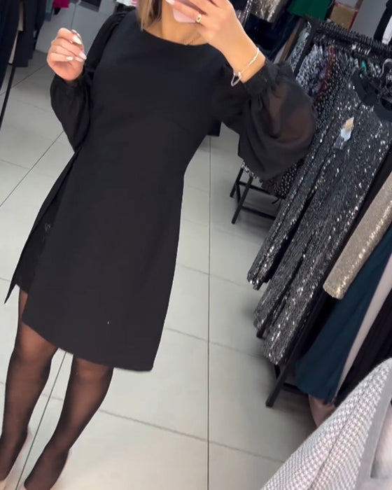 【Kupi 1, dobi 1 gratis】【S-5XL】Nova retro dvodelna obleka z okroglim izrezom in lažnim pasom za leto