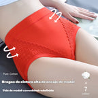 【Compra 6 y llévate 6 gratis】(6/12 piezas) Último día - 50% de descuento - Braguitas antibacterianas de cintura alta para control de abdomen